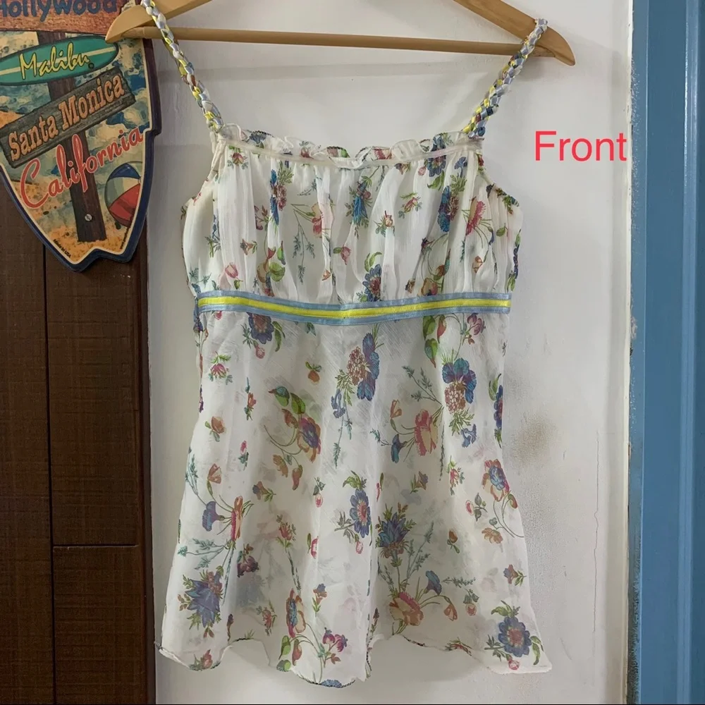 😍 Floral Print White Summer Top ✨ - Picture 4 of 12